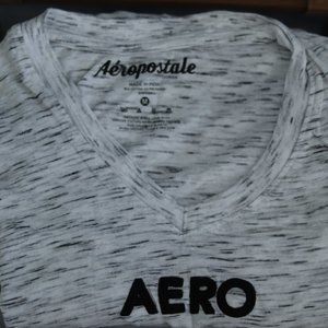 Men’s Aeropostale Shirt, White and Black mixed